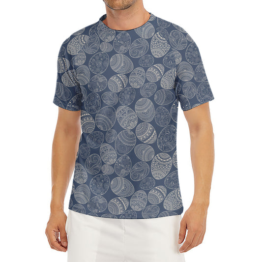 Bohemian Easter Eggs Pattern Print Men's Short Sleeve Rash Guard