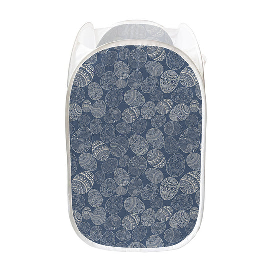 Bohemian Easter Eggs Pattern Print Mesh Laundry Hamper