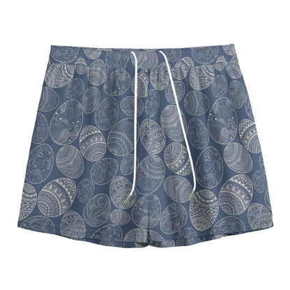 Bohemian Easter Eggs Pattern Print Mesh Shorts
