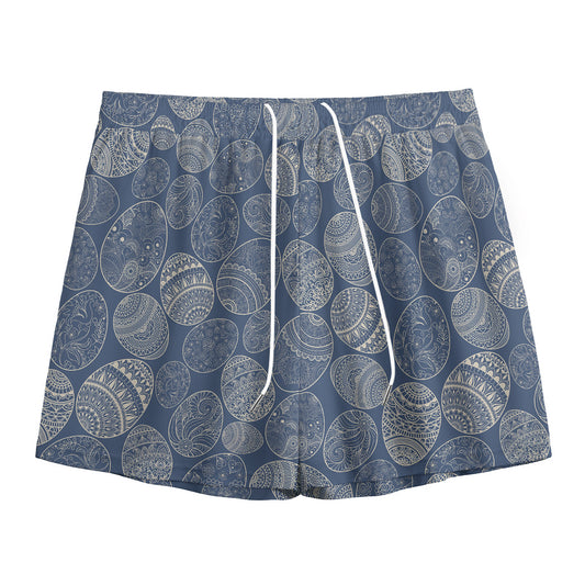 Bohemian Easter Eggs Pattern Print Mesh Shorts