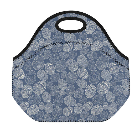 Bohemian Easter Eggs Pattern Print Neoprene Lunch Bag
