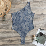 Bohemian Easter Eggs Pattern Print One Shoulder Bodysuit