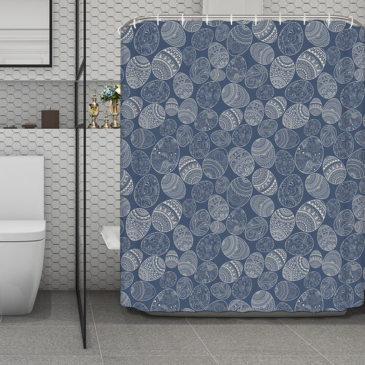 Bohemian Easter Eggs Pattern Print Polyester Shower Curtain