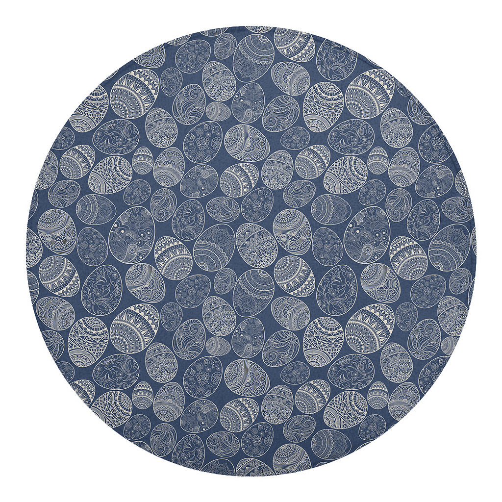 Bohemian Easter Eggs Pattern Print Round Blanket