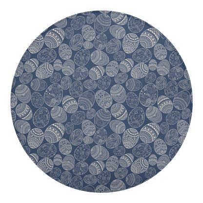Bohemian Easter Eggs Pattern Print Round Blanket
