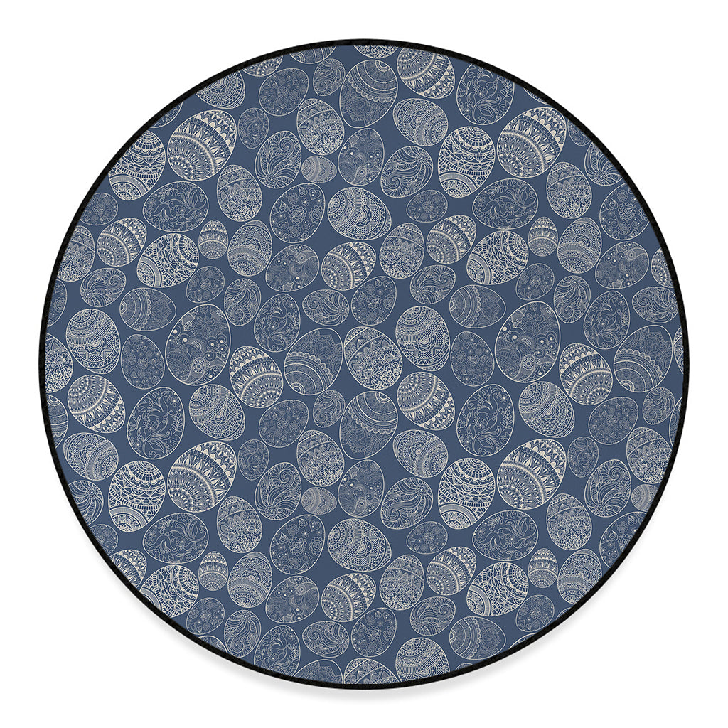 Bohemian Easter Eggs Pattern Print Round Floor Mat