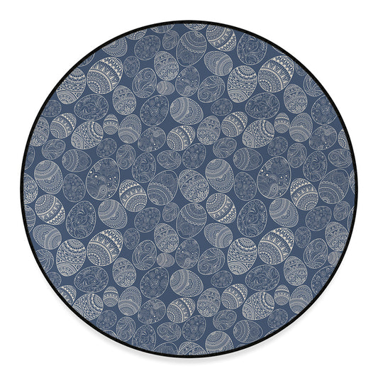 Bohemian Easter Eggs Pattern Print Round Floor Mat