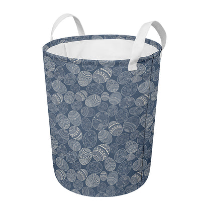 Bohemian Easter Eggs Pattern Print Round Laundry Basket