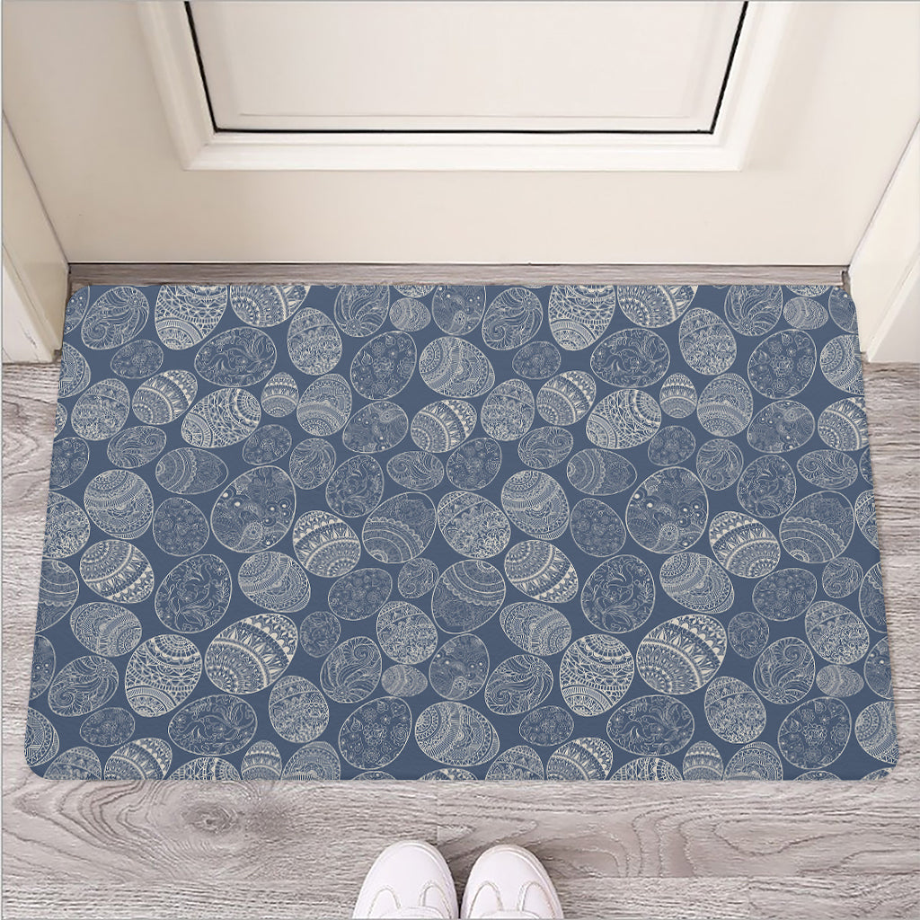 Bohemian Easter Eggs Pattern Print Rubber Doormat