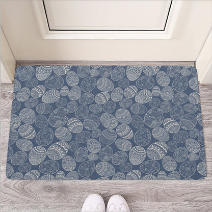 Bohemian Easter Eggs Pattern Print Rubber Doormat