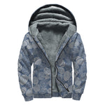 Bohemian Easter Eggs Pattern Print Sherpa Lined Zip Up Hoodie