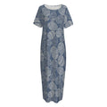 Bohemian Easter Eggs Pattern Print Short Sleeve Long Nightdress