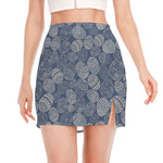 Bohemian Easter Eggs Pattern Print Side Slit Mini Skirt
