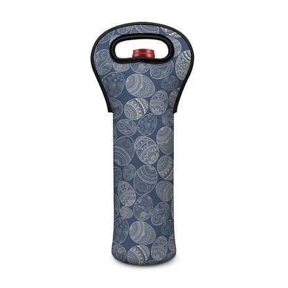 Bohemian Easter Eggs Pattern Print Single Neoprene Wine Tote