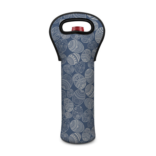 Bohemian Easter Eggs Pattern Print Single Neoprene Wine Tote