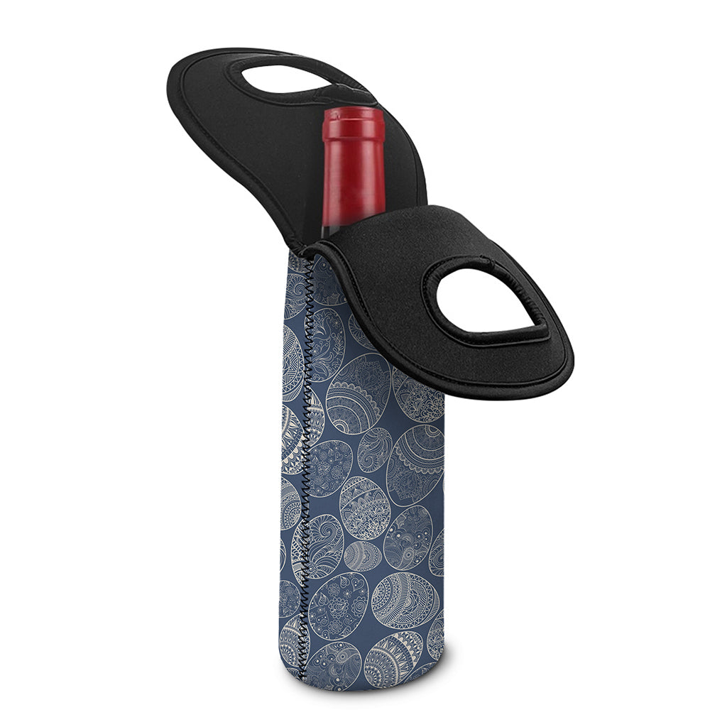 Bohemian Easter Eggs Pattern Print Single Neoprene Wine Tote