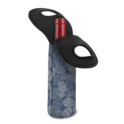 Bohemian Easter Eggs Pattern Print Single Neoprene Wine Tote