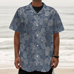 Bohemian Easter Eggs Pattern Print Textured Short Sleeve Shirt