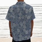 Bohemian Easter Eggs Pattern Print Textured Short Sleeve Shirt