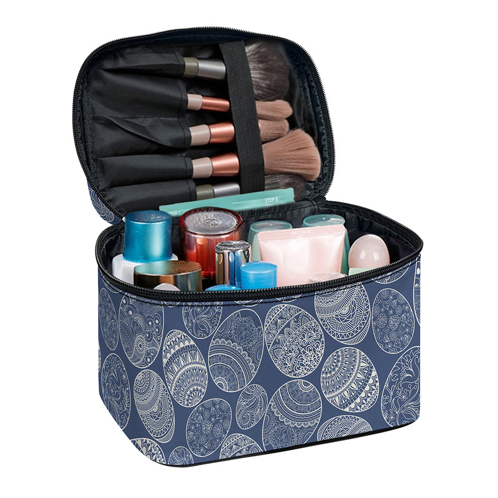Bohemian Easter Eggs Pattern Print Travel Makeup Bag