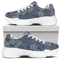 Bohemian Easter Eggs Pattern Print White Chunky Shoes