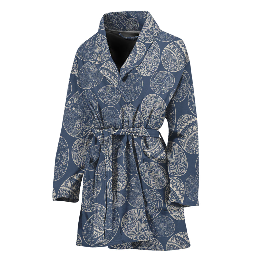 Bohemian Easter Eggs Pattern Print Women's Bathrobe