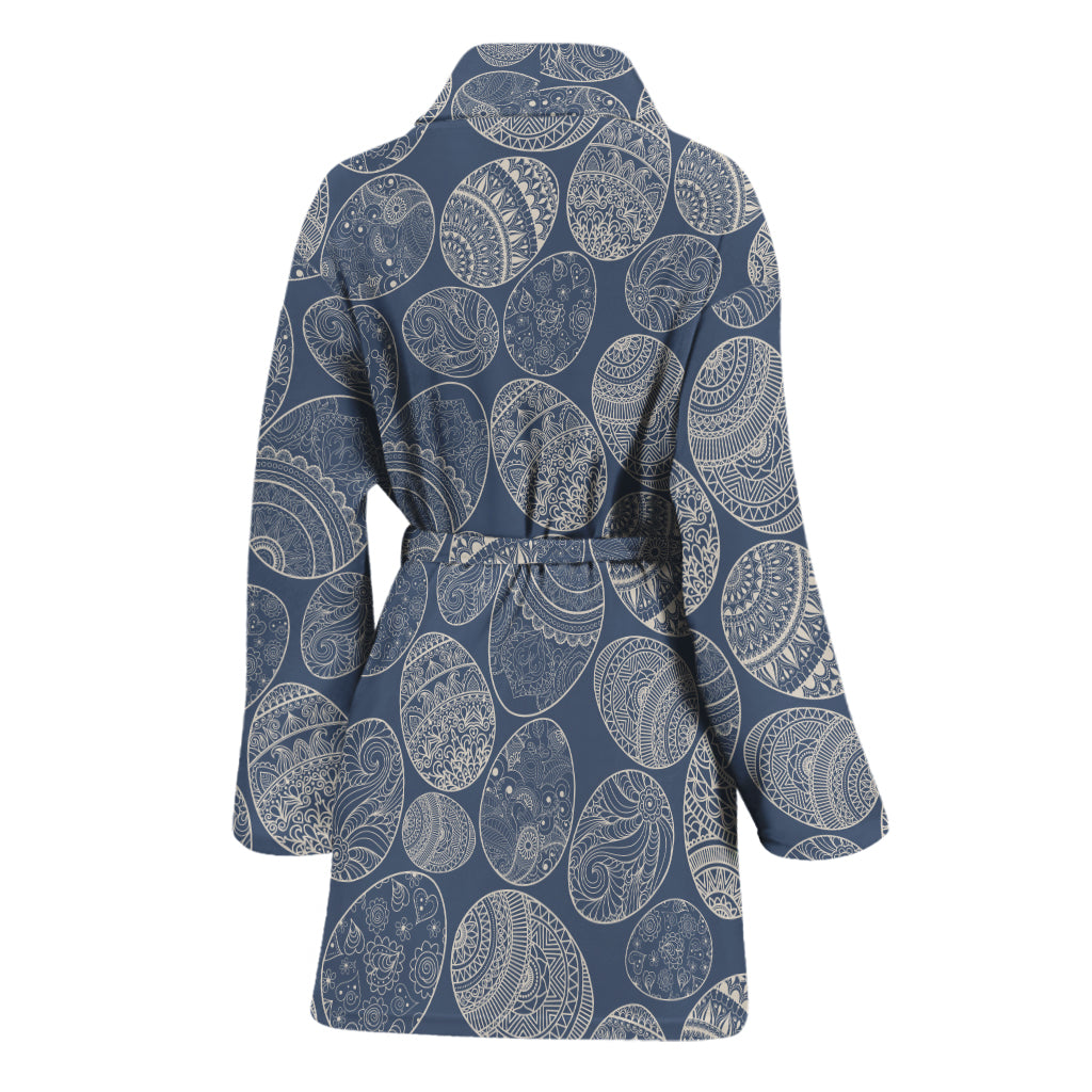 Bohemian Easter Eggs Pattern Print Women's Bathrobe