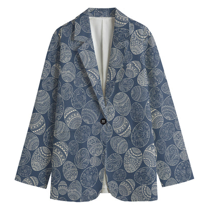 Bohemian Easter Eggs Pattern Print Women's Blazer