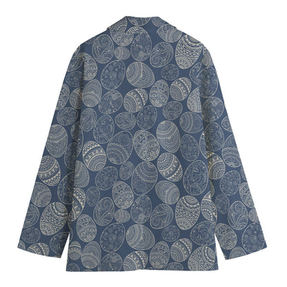 Bohemian Easter Eggs Pattern Print Women's Blazer