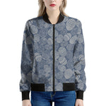 Bohemian Easter Eggs Pattern Print Women's Bomber Jacket