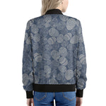 Bohemian Easter Eggs Pattern Print Women's Bomber Jacket