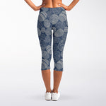 Bohemian Easter Eggs Pattern Print Women's Capri Leggings