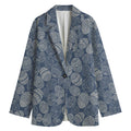 Bohemian Easter Eggs Pattern Print Women's Cotton Blazer