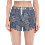 Bohemian Easter Eggs Pattern Print Women's Split Running Shorts