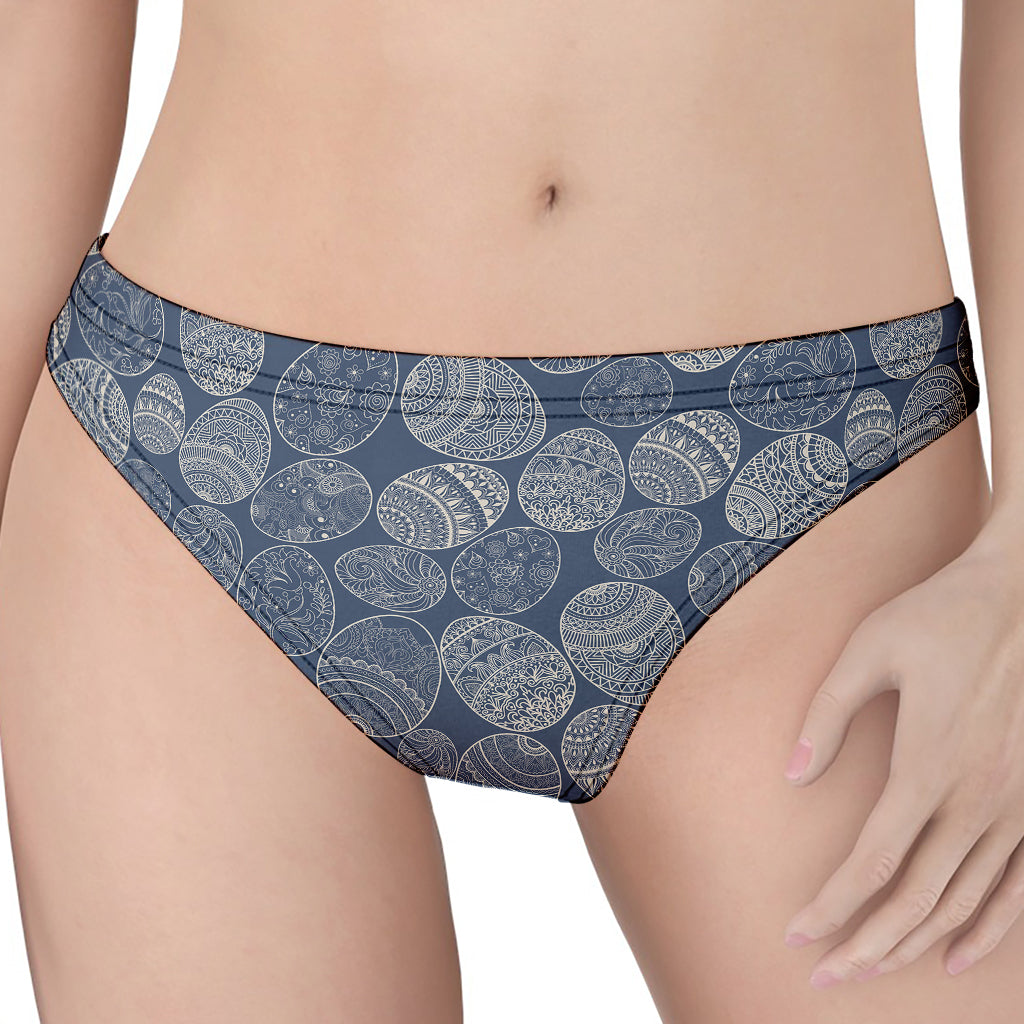 Bohemian Easter Eggs Pattern Print Women's Thong