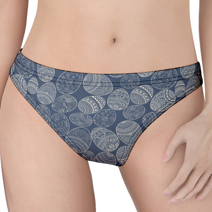 Bohemian Easter Eggs Pattern Print Women's Thong
