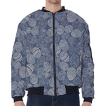 Bohemian Easter Eggs Pattern Print Zip Sleeve Bomber Jacket