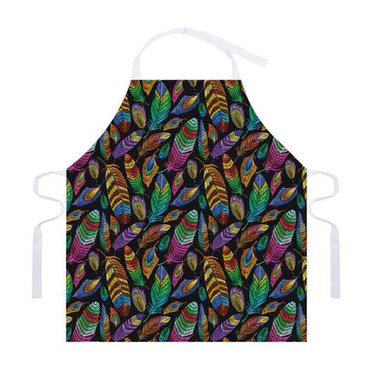 Bohemian Feather Pattern Print Adjustable Apron