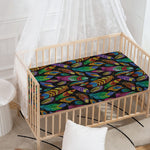 Bohemian Feather Pattern Print Baby Crib Sheet