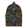 Bohemian Feather Pattern Print School Backpack