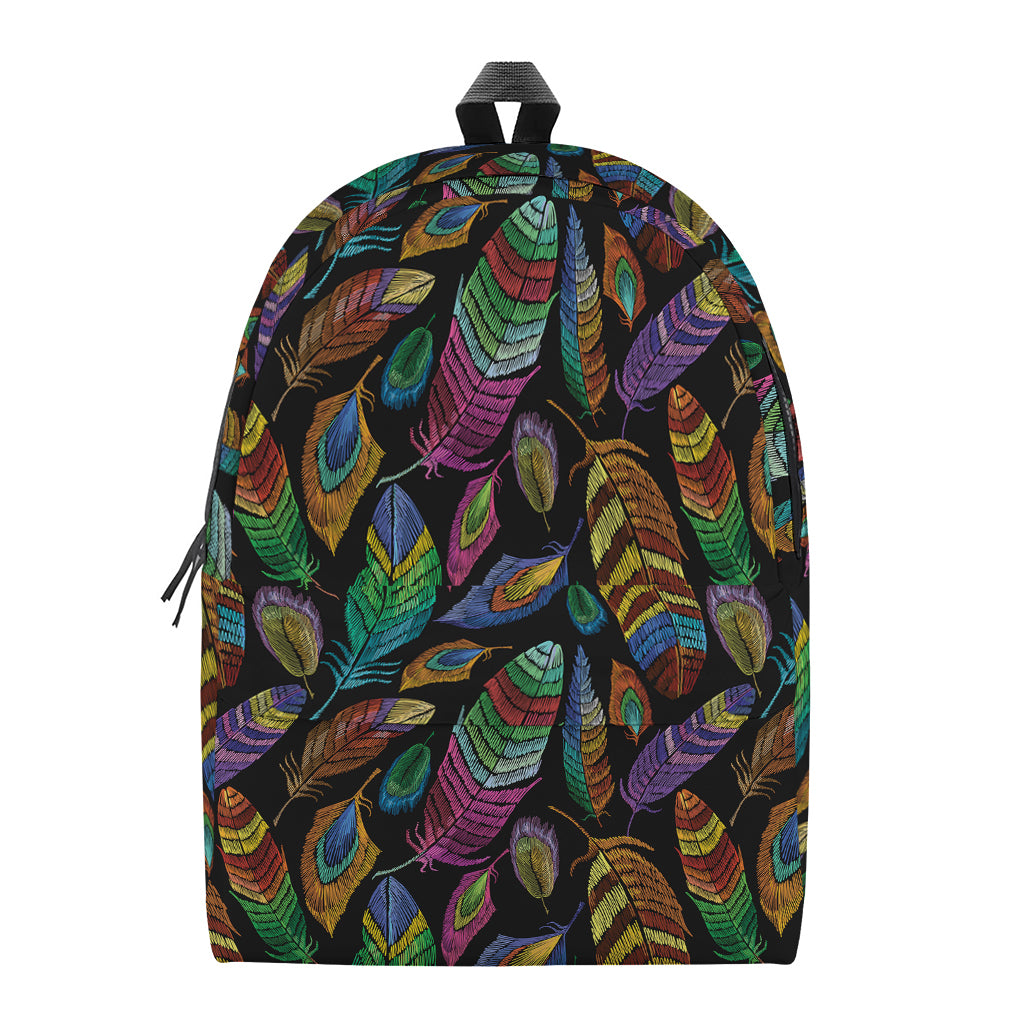Bohemian Feather Pattern Print Backpack