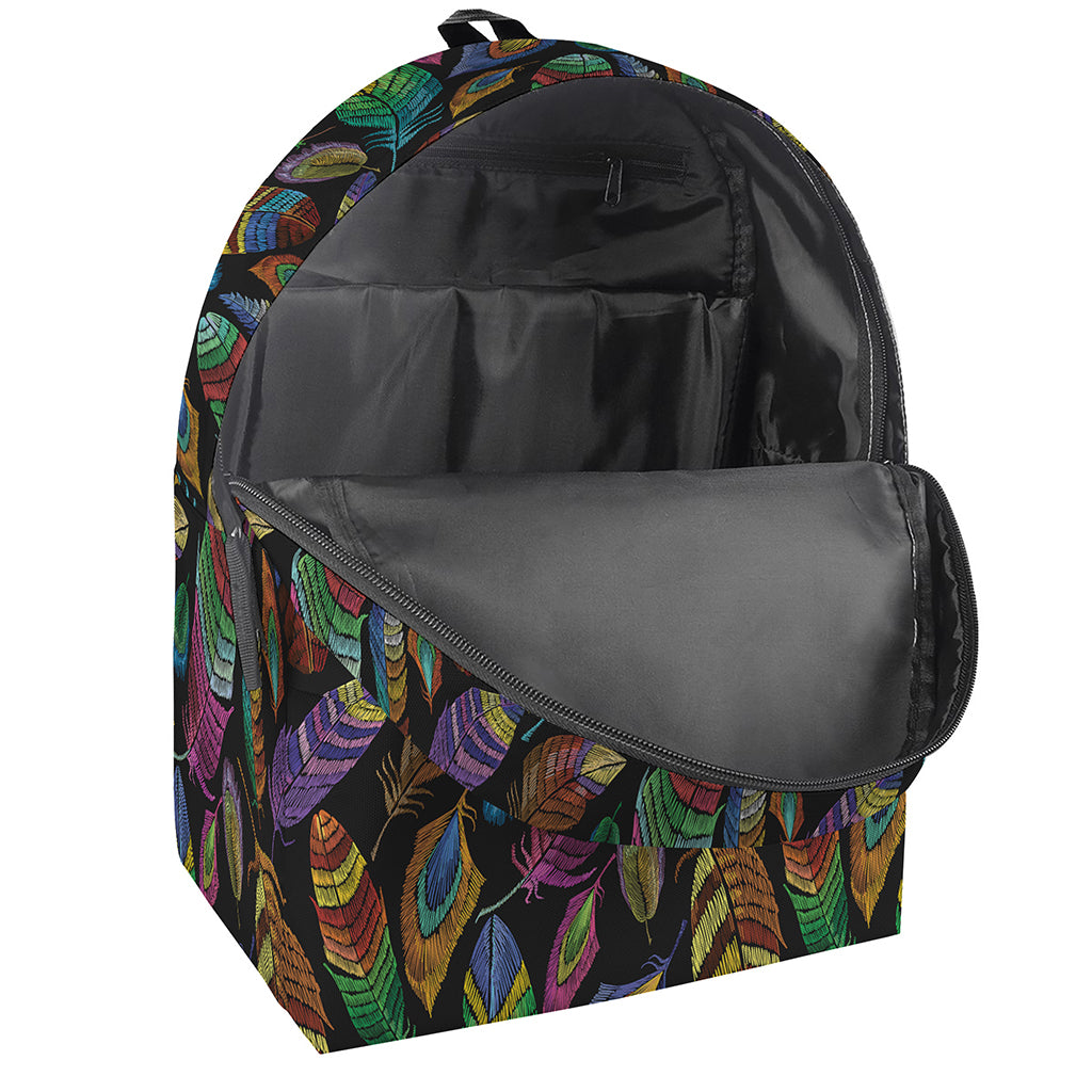Bohemian Feather Pattern Print Backpack