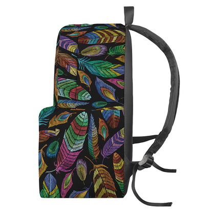 Bohemian Feather Pattern Print Backpack