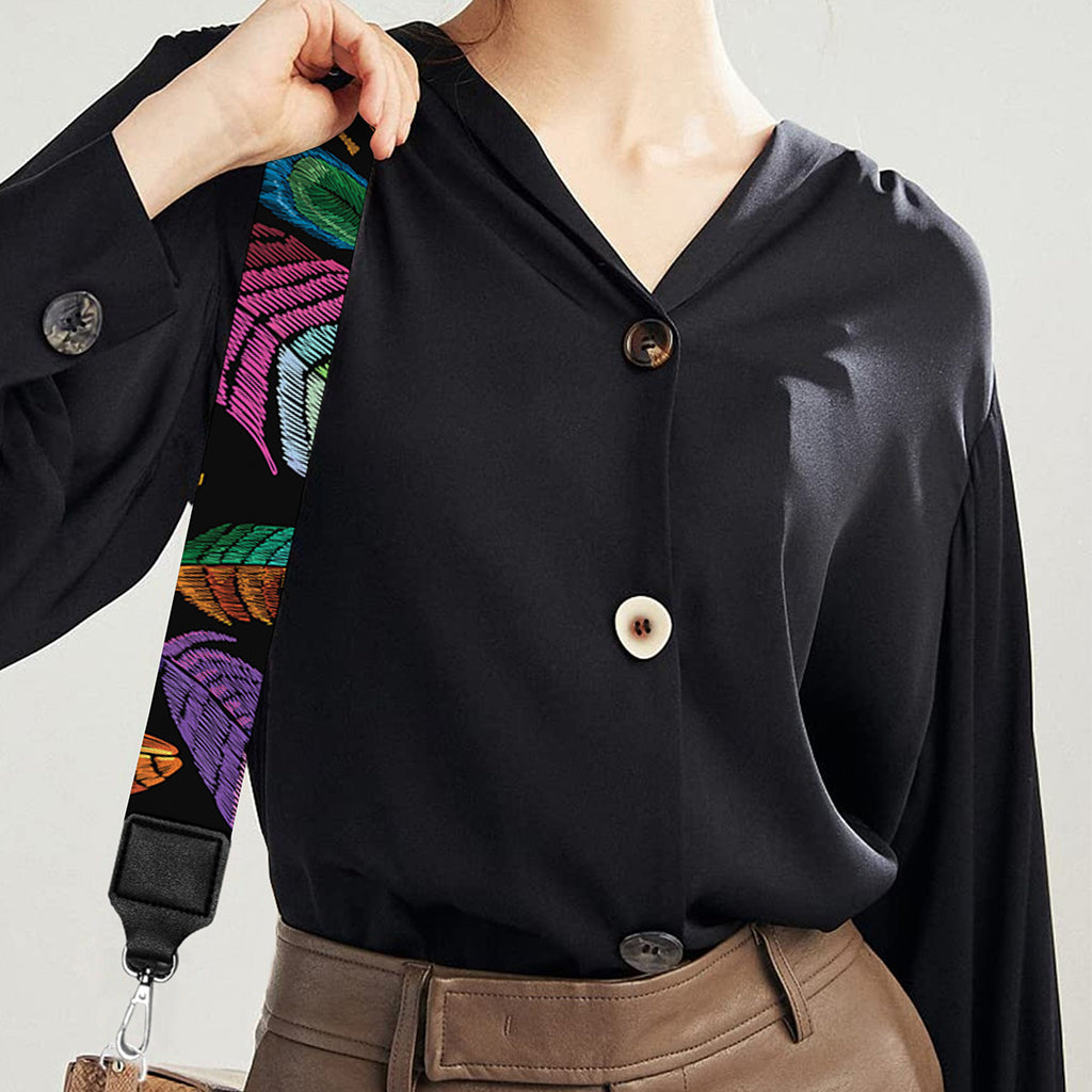 Bohemian Feather Pattern Print Bag Strap