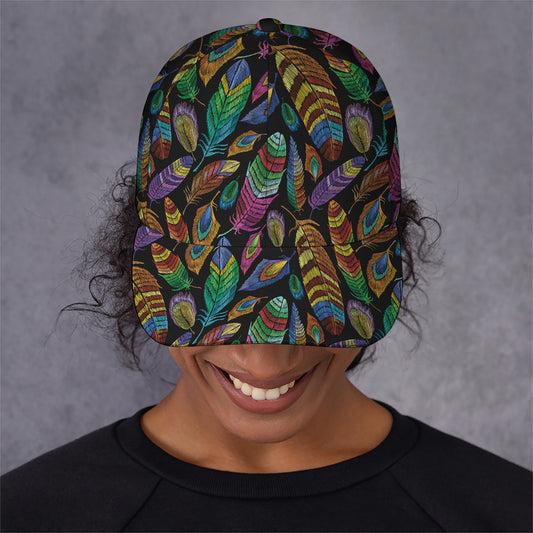 Bohemian Feather Pattern Print Baseball Cap