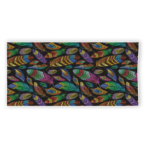 Bohemian Feather Pattern Print Beach Towel