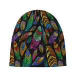 Bohemian Feather Pattern Print Beanie