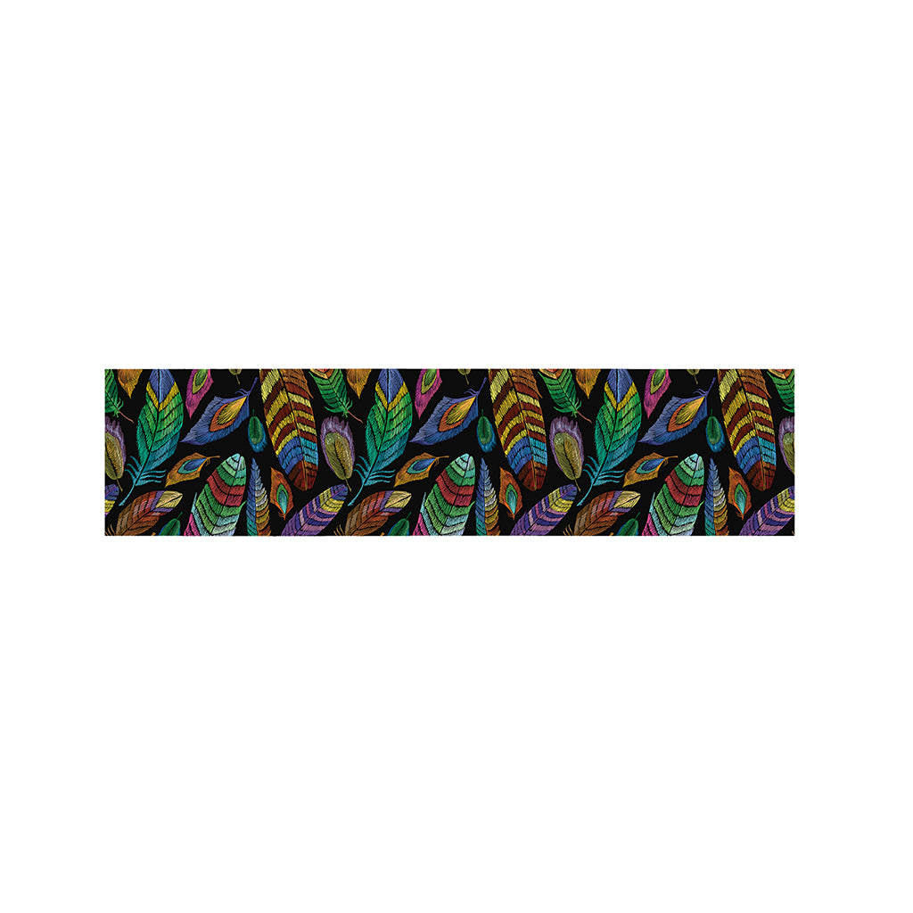 Bohemian Feather Pattern Print Bed Runner