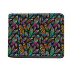 Bohemian Feather Pattern Print Bifold Wallet