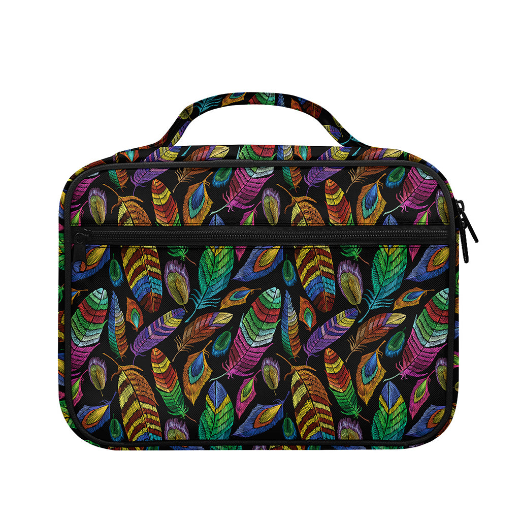 Bohemian Feather Pattern Print Briefcase Bible Bag